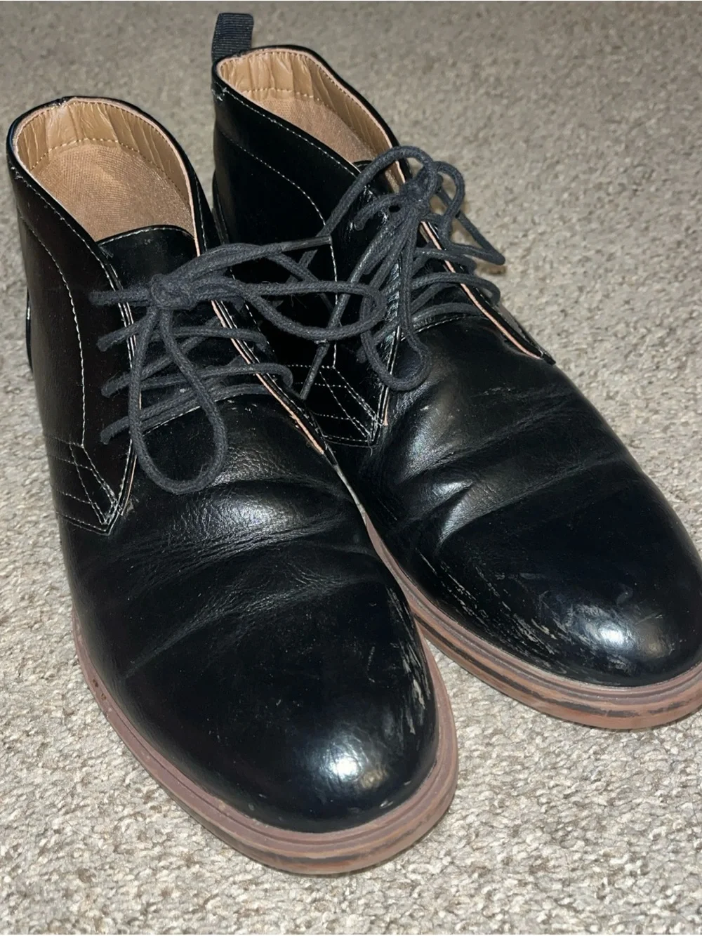 Sonoma Black Chukka Boots Ortholite Eco Insole Lace Up Mens Size 9 Faux Leather